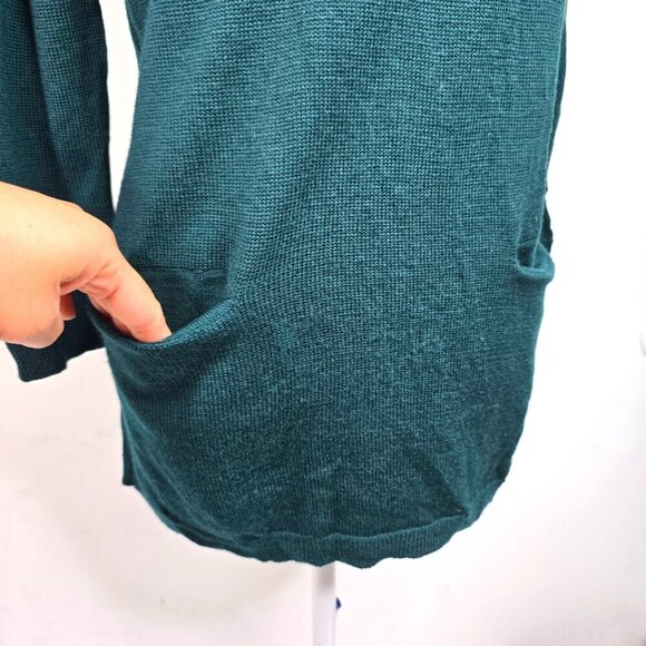 J. Crew Petite Forest Green SUper Soft Merino Wool Tunic Sweater Top - Picture 3 of 7